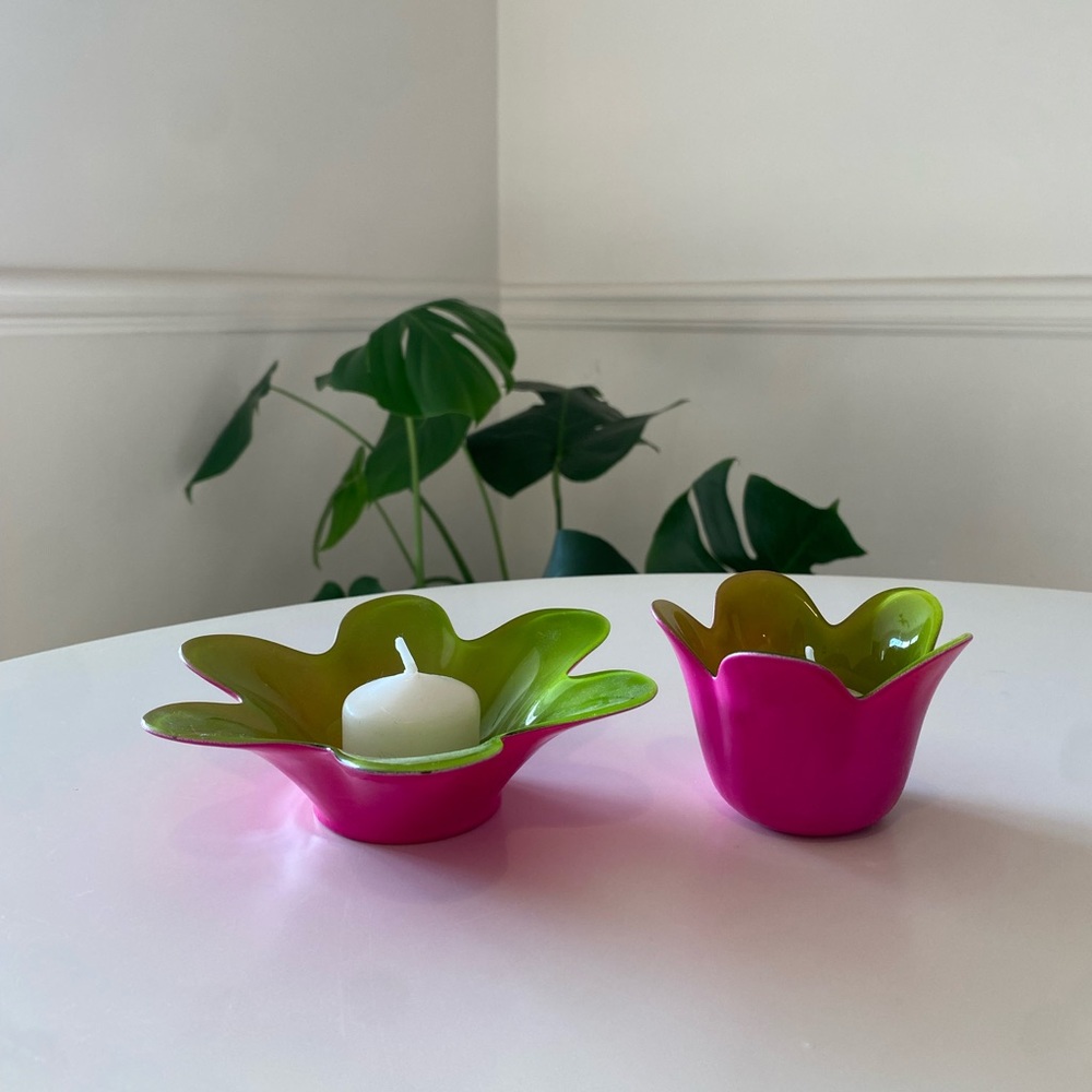 Vintage flower candle holders